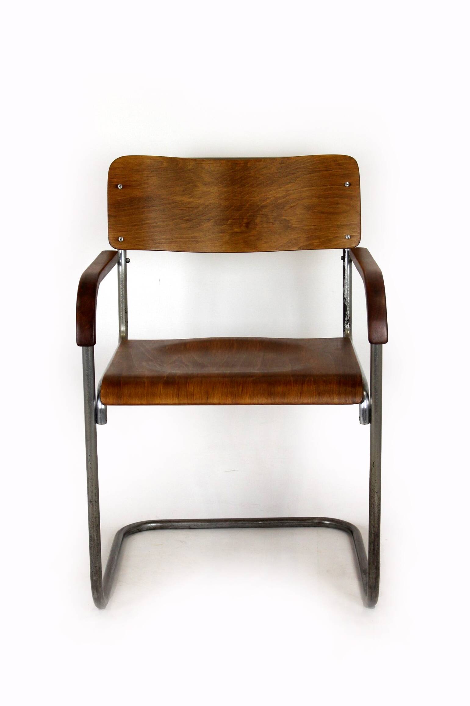 Chaise cantilever en chrome B34 restaurée de Bauhaus par Marcel Breuer, années 1930