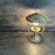 Antique patinated green metal lamp, Art Nouveau style, early 20th century.