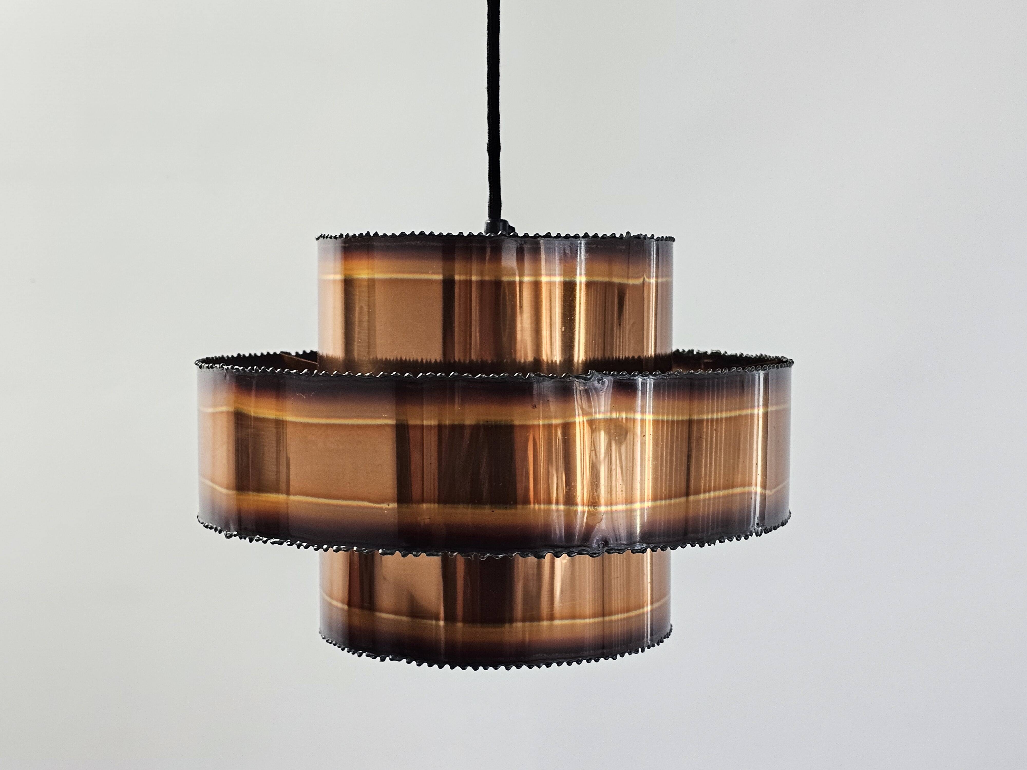 Lampe à suspension Sven Aage Holm Sørensen cuivre années 1960 Danemark