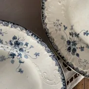 Round ironstone dishes E. Bourgeois Large deposit decorated with violets
