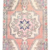 4x7 Pale Orange & Beige Oriental Wool Turkish Vintage Rug, 127x210Cm SK 6787