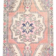 4x7 Pale Orange & Beige Oriental Wool Turkish Vintage Rug, 127x210Cm SK 6787
