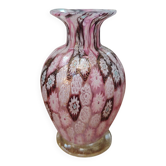 Petit vase soliflore Murano Millefiori et inclusions d'or – 1960