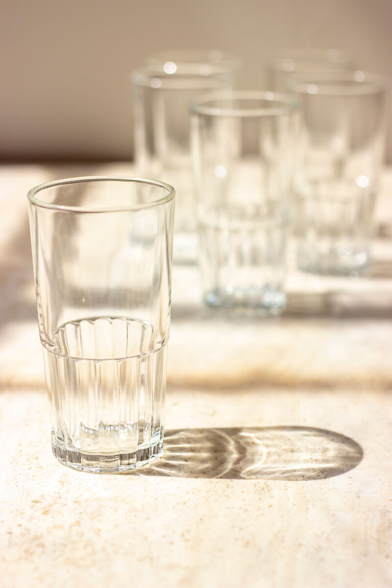 6 vintage high glasses