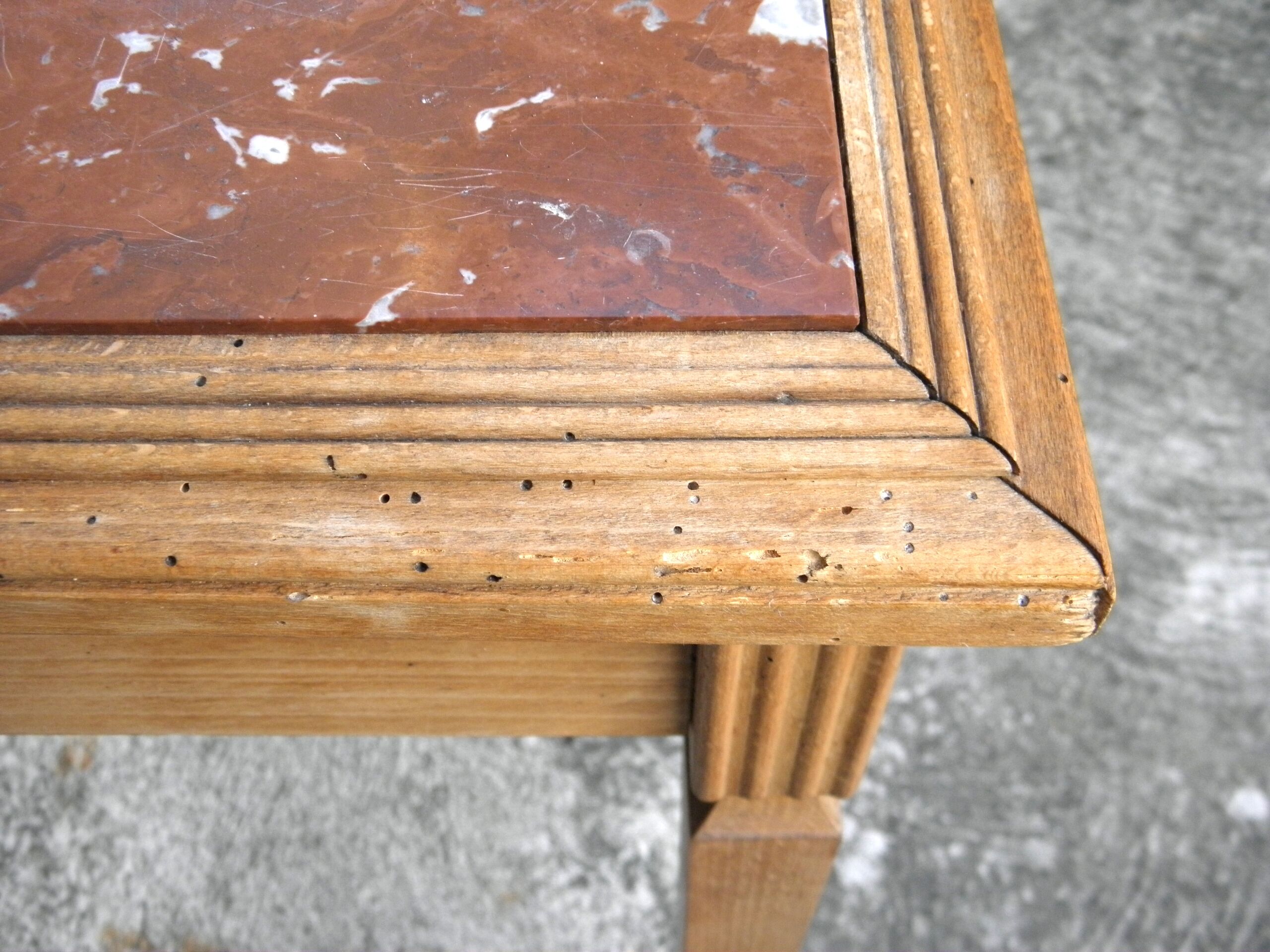 Marble tray side table