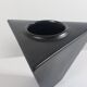 Vase en céramique postmoderne noir géométrique vintage