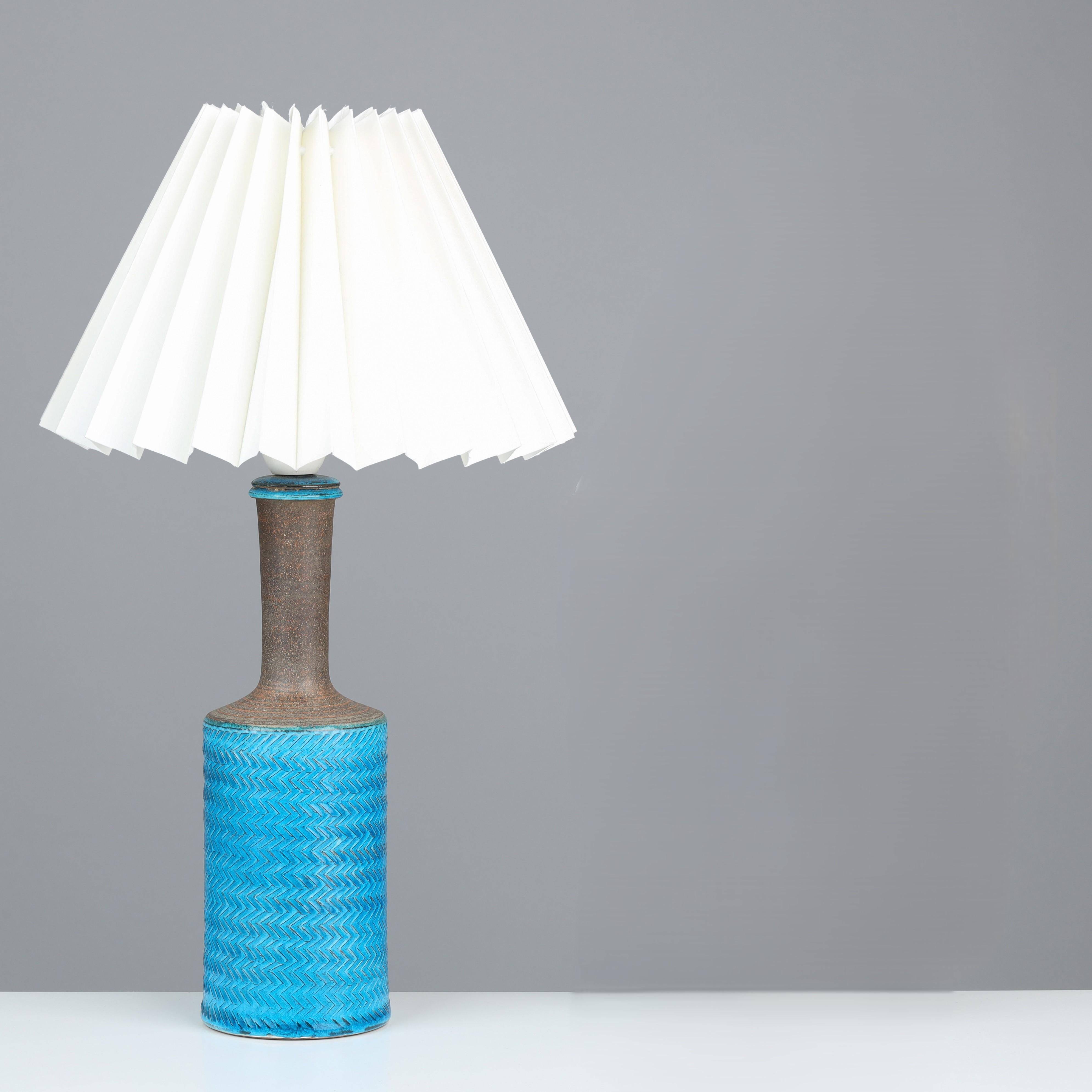 Nils Kahler ceramic table lamp by Herman A. Kähler, Denmark, 1960 signed