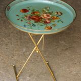 Table d'appoint / plateau peint d'époque Napoléon 3