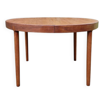 Harry Ostergaard round extendable teak table 1960 stamped