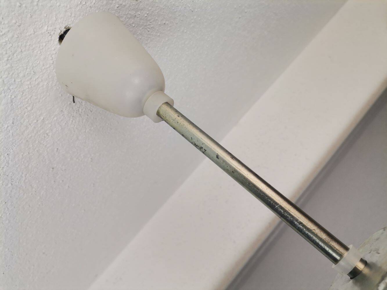 Minimalist simple glass hanging lamp USSR 1970s