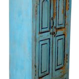 Armoire en teck birman avec patine bleue d'origine