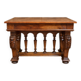 Table de milieu en noyer sculpté – Style Néo-Renaissance – XIXe siècle