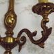 Pair Vintage French Traditional Style Bronze Mid Century Wall Lights 5345