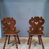 Pair of escabelle chair