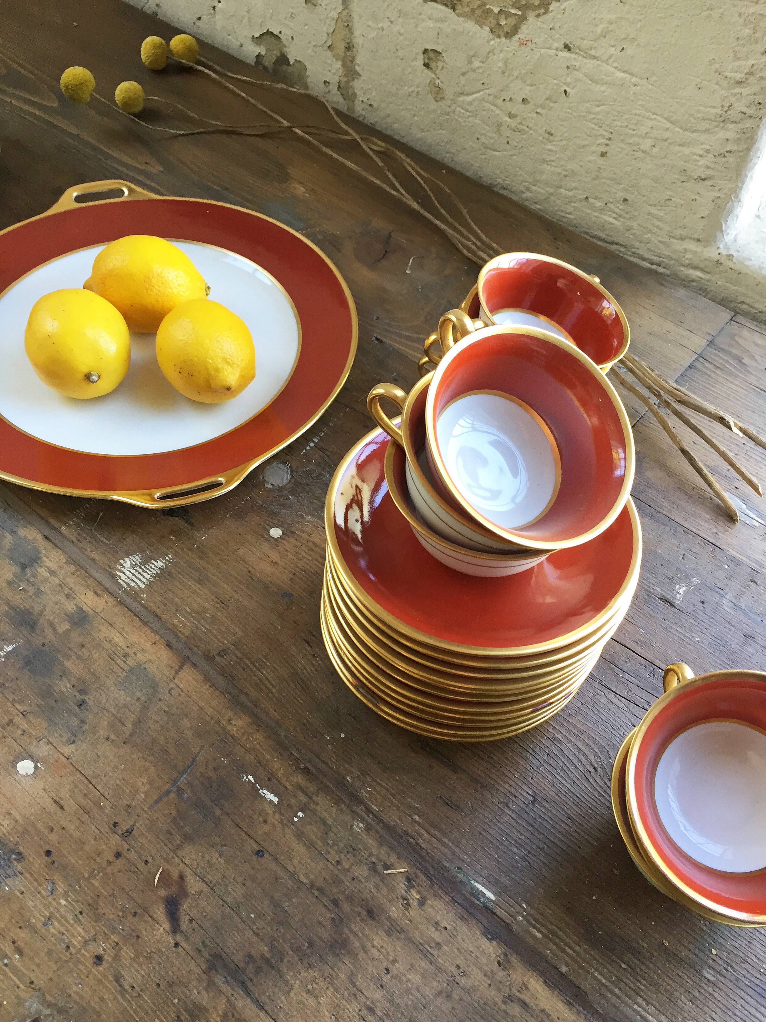 Set plates and coffee Limoges Taourel