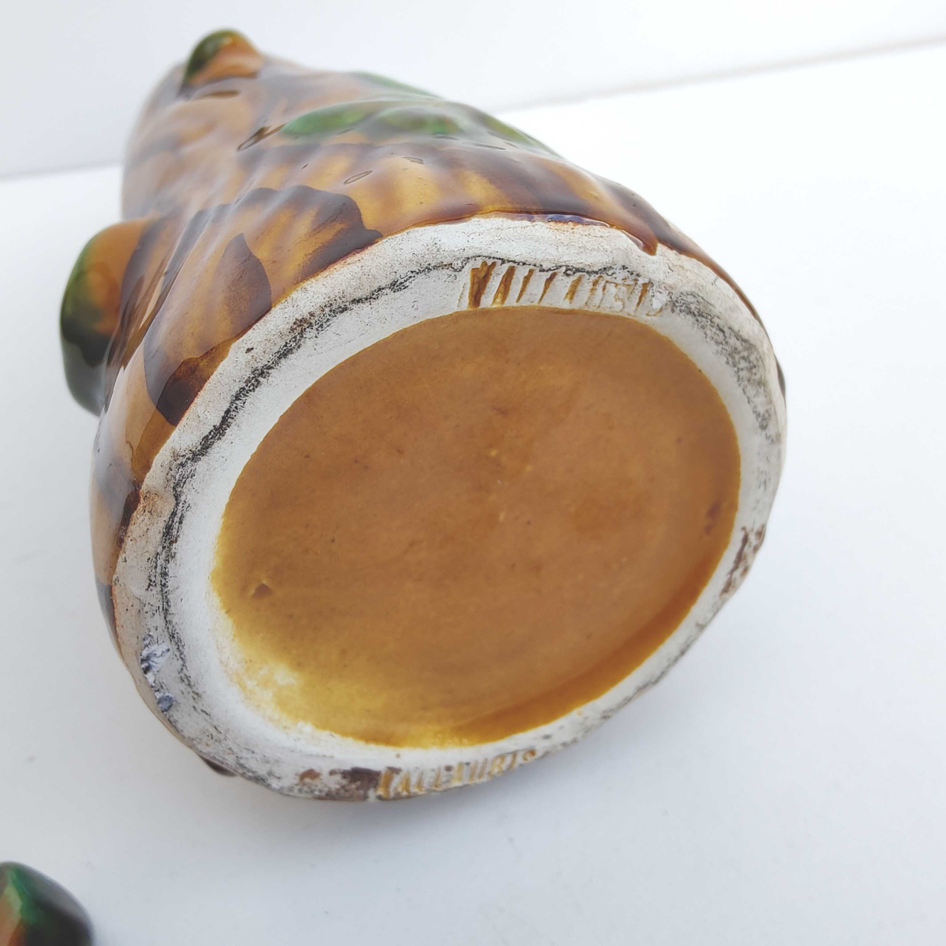 Vallauris ceramic decanter bottle tree trunk style