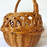 Braided wicker basket