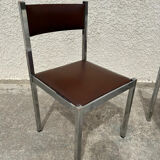 4 vintage leather/iron chairs