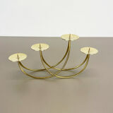 Sculptural solid brass candleholder by Harald Buchrucker Bauhaus, Germany, 1950s