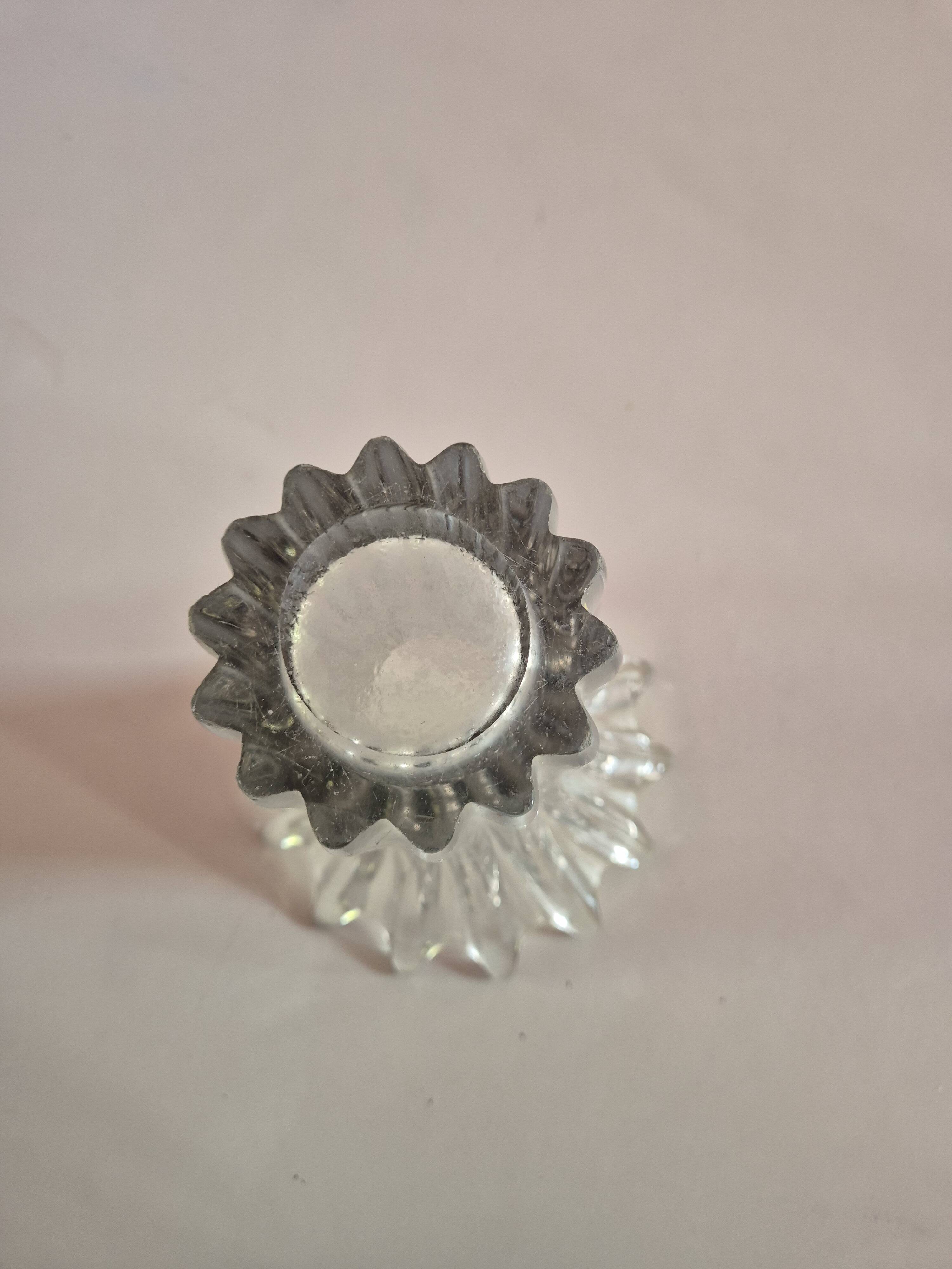 Vintage 60s crystal tulip vase - very heavy, with slight marks