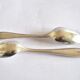 Set of 2 silver-plated teaspoons with a gold filigree design, 13.5 cm.