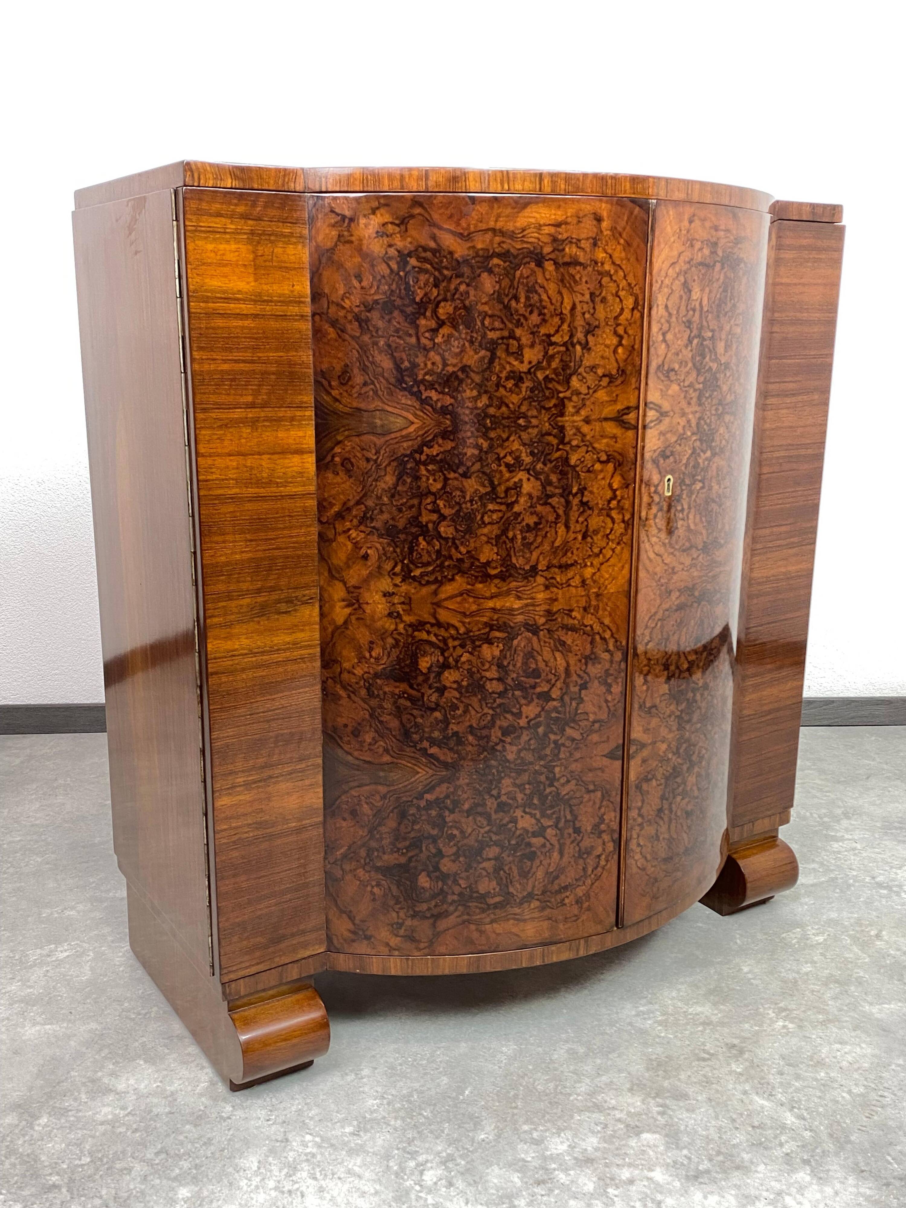 Art Deco walnut bar cabinet very rare by Thonet