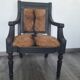 Louis XVI style Jacob armchair in genuine goatskin