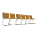 Set of 6 vintage chrome and leather dining room chairs 1970s Italy