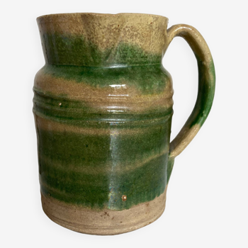 19th century glazed earthenware pitcher