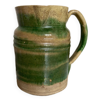 19th century glazed earthenware pitcher