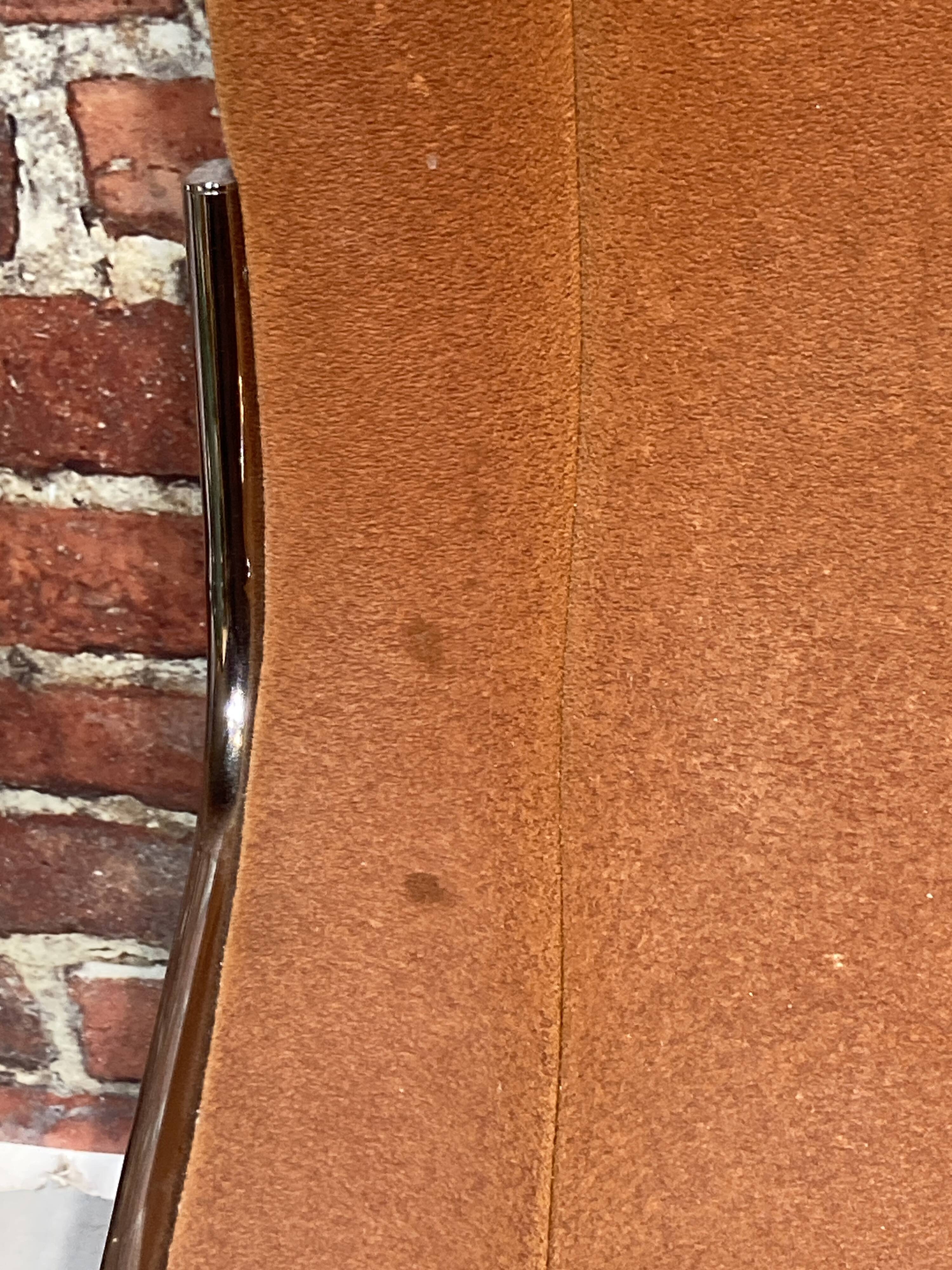 Suite of four Italian chairs in fabric and metal