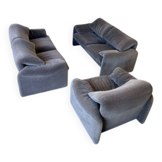 Vintage Cassina Maralunga Sofa Set