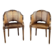 Pair of caned armchairs in Louis XVI style, 19th century