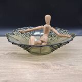 Manage khaki green glass flat salad bowl