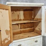 Antique French white flea market cabinet with drawers 83x148 cm
