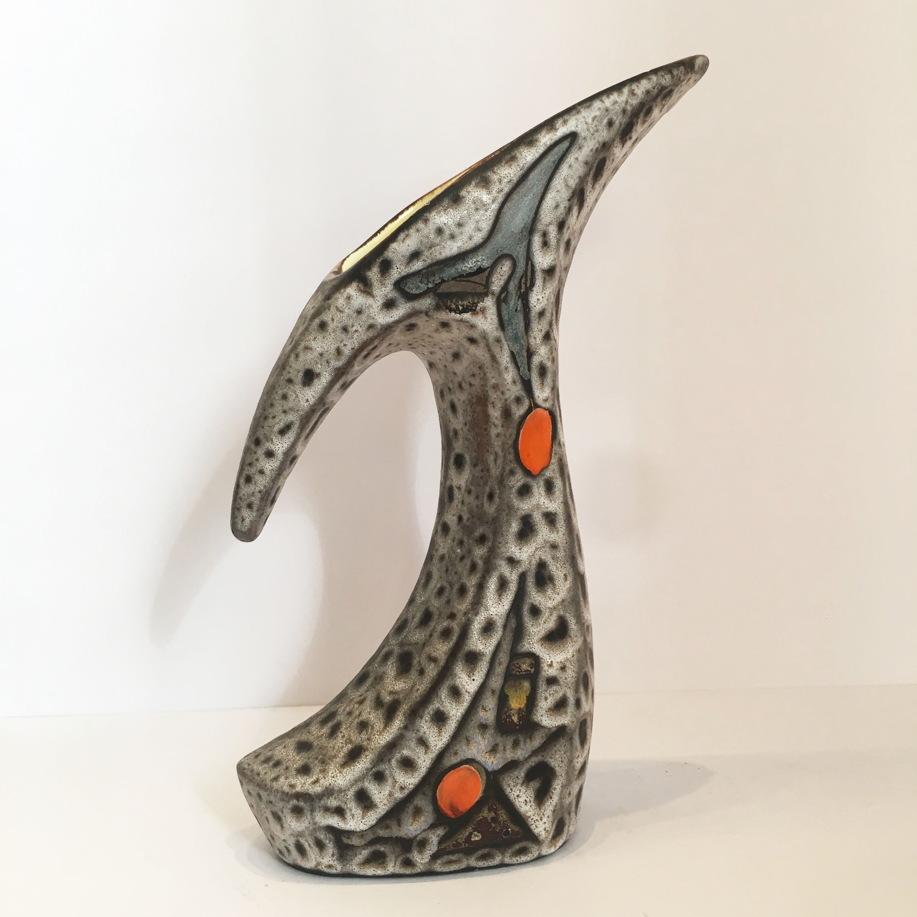 Zoomorphic pitcher Marius Bessone France 1960 ceramic vase