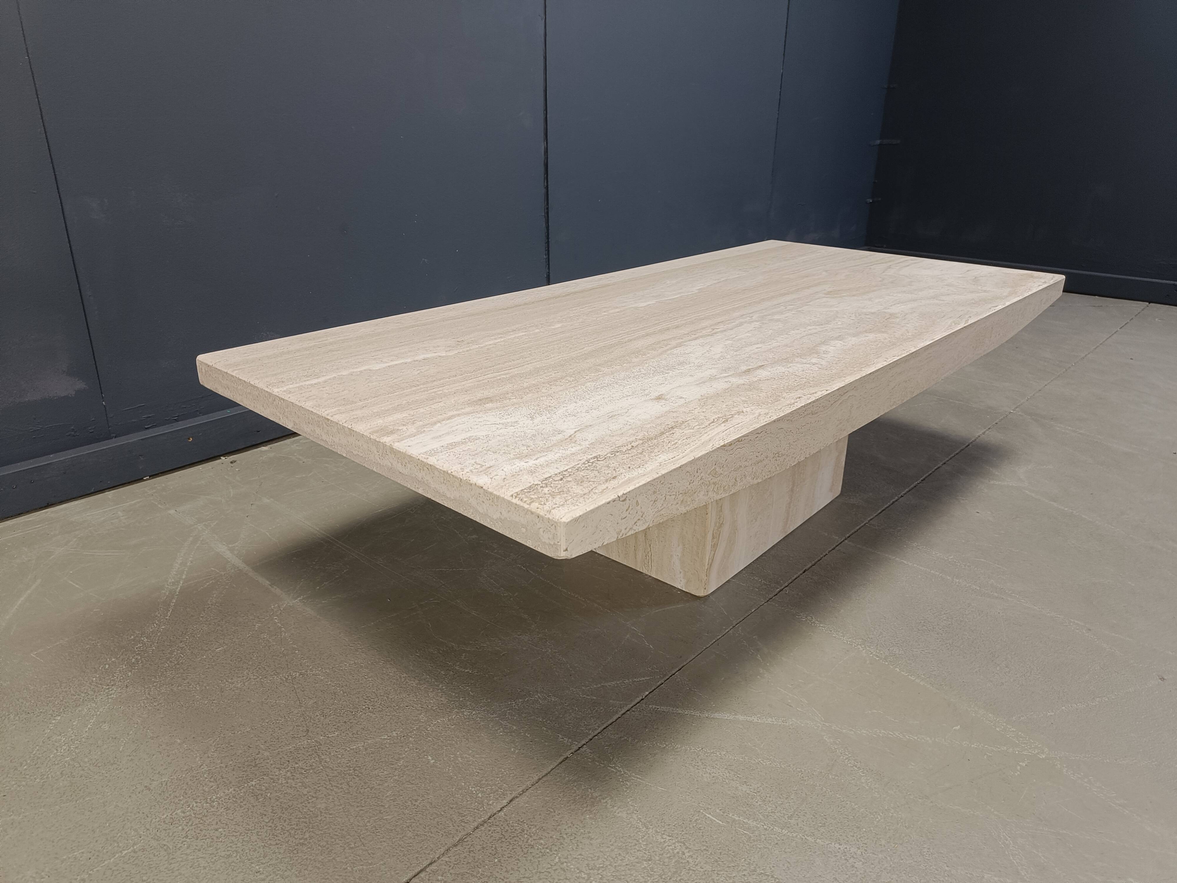 Vintage travertine coffee table, 1970s