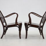 1950s Pair of Josef Frank Bentwood Armchairs no. 752 by Thon