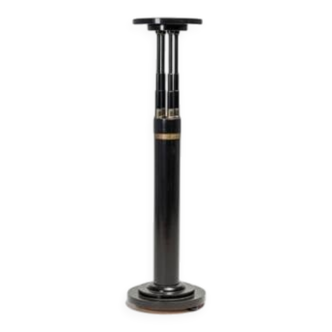 Black lacquered pedestal with brass details, 20th century