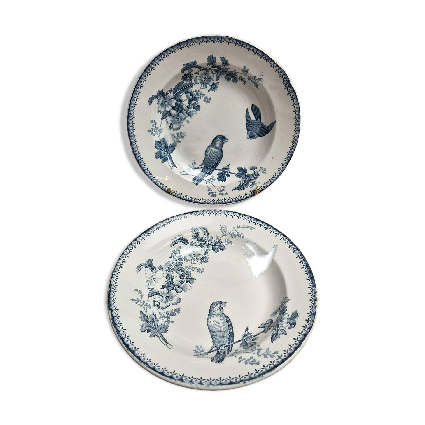 Set of 2 deep plates Longwy – Mésange model