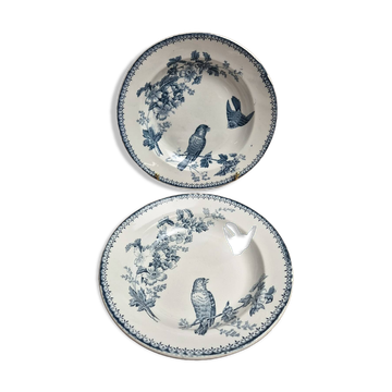 Set of 2 deep plates Longwy – Mésange model