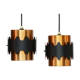 Pair of brass colored pendant lights by Werner Schou for Coronell Electro, Denmark 1960s