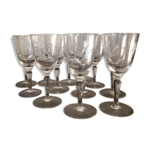 Lot de 12 verres en cristal