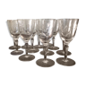 Lot de 12 verres en cristal gravés motif floral