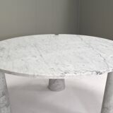 Round dining table Eros in Carrara marble by Angelo Mangiarotti for Skipper Italy 1970s