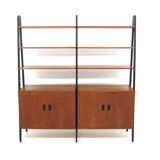 Scandinavian "double" teak bookcase, Sweden, 1950