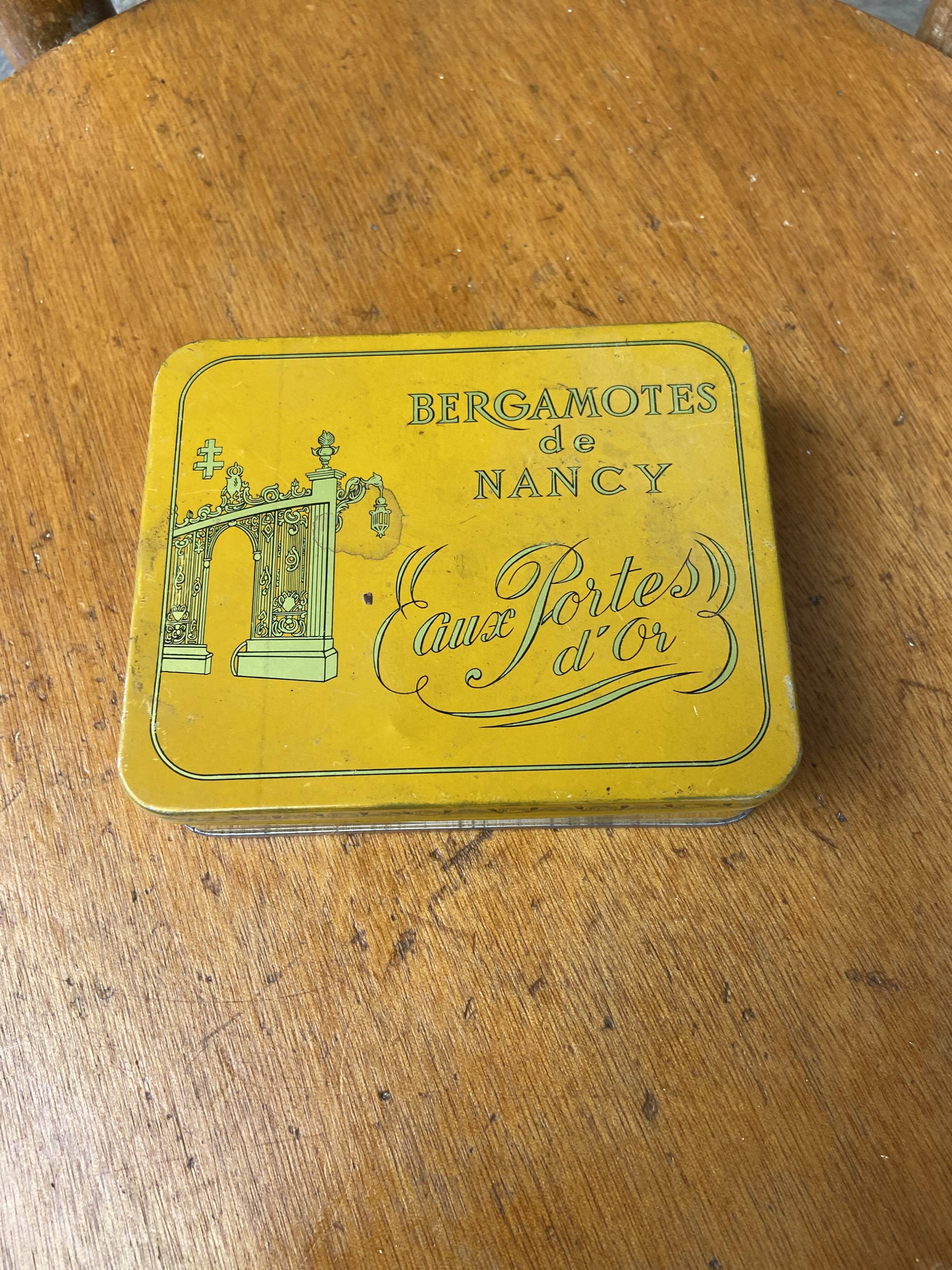 Old metal box "Bergamot de Nancy"