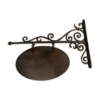 Writing sign holder metal cast iron patina aspect
