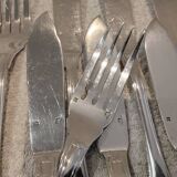 11 silver-plated fish forks and 11 fish knives by Christofle Vendome