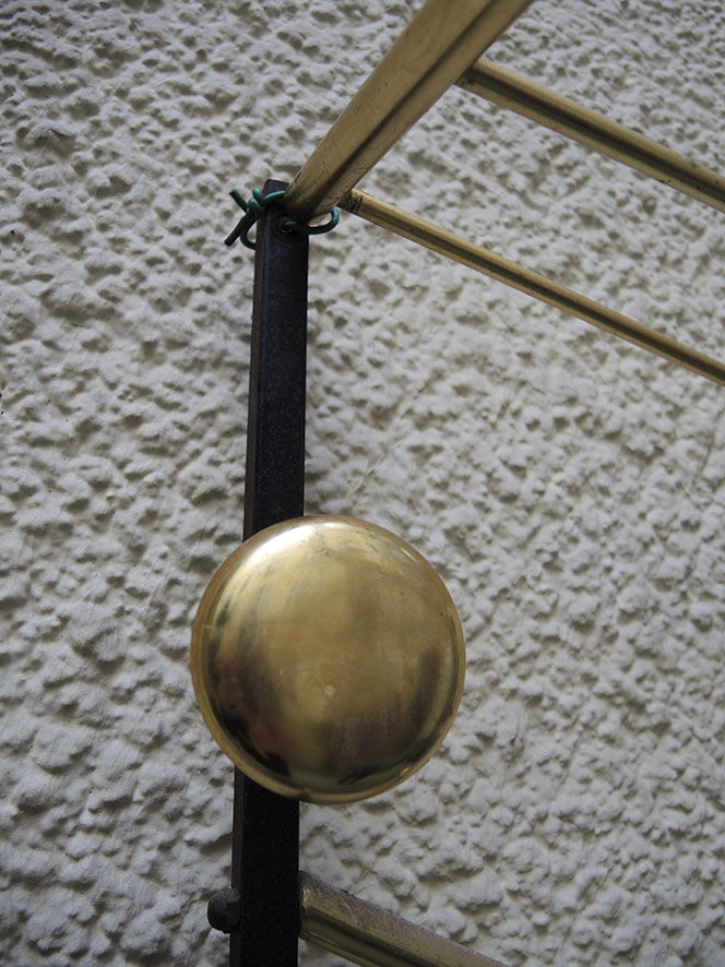 Old coat rack cloakroom in iron & brass art deco